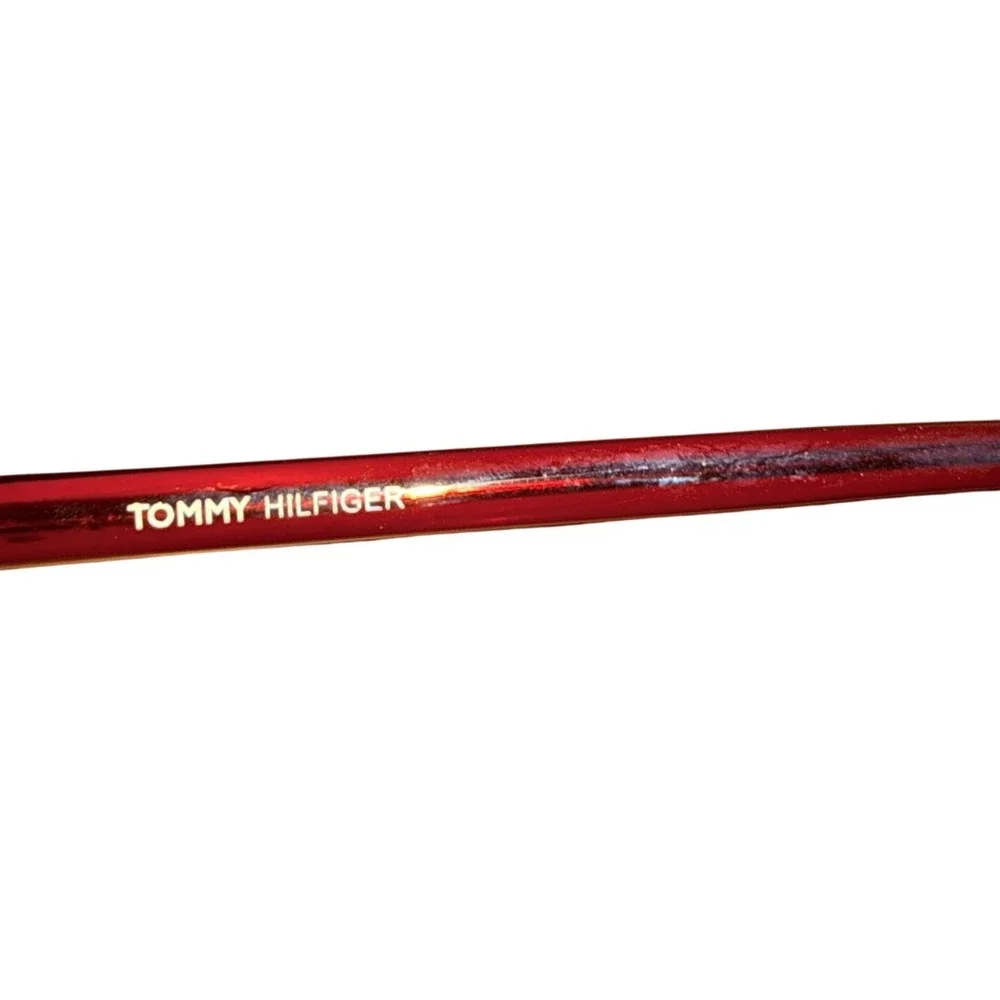 Tommy Hilfiger TH 8032 RD-17F Red Translucent Oval Sunglasses Womens Y2K Retro